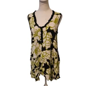 Loco Lindo Floral Asymmetrical Mini Dress sz M